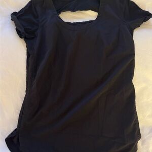 lululemon athletica Black Scoop Neck Short Sleeve Tee
